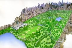 16 Central Park, inchiostro e acrilico su carta, editore Le Monnier copia