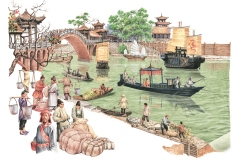 09 Gran canale della Cina, acquerello su carta, Loescher editore